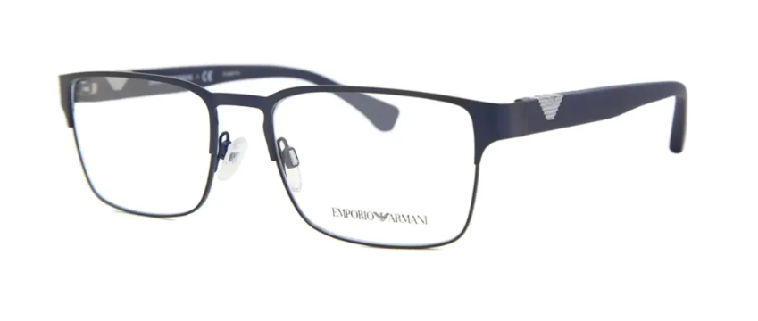 Emporio Armani navy metal browline frame