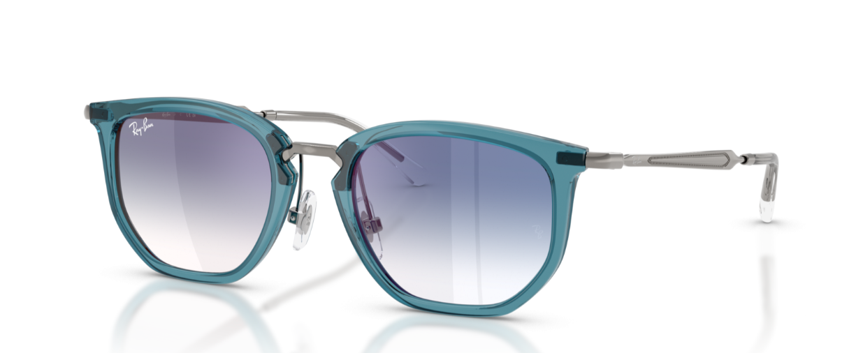 Ray-Ban teal sunglasses angle