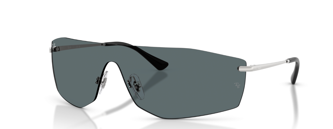 Ray-Ban gunmetal wraparound sunglasses angle