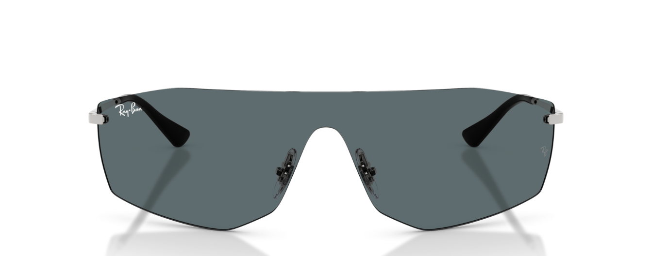 Ray-Ban gunmetal wraparound sunglasses front